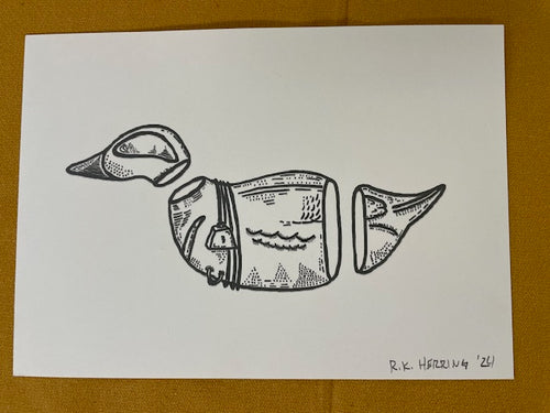 Graphic Post Card, Black and White, Decoy