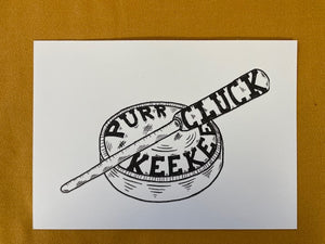 Graphic Post Card, Black and White, Duck Call