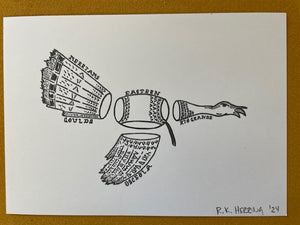 Graphic Post Card, Black and White, Turkey