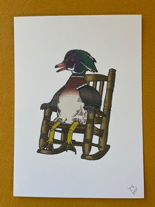 Graphic Post Card, Color, Wood Duck