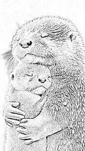 "Mother's Love" River Otters